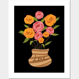 Flower Pot Illustration Posters and Art